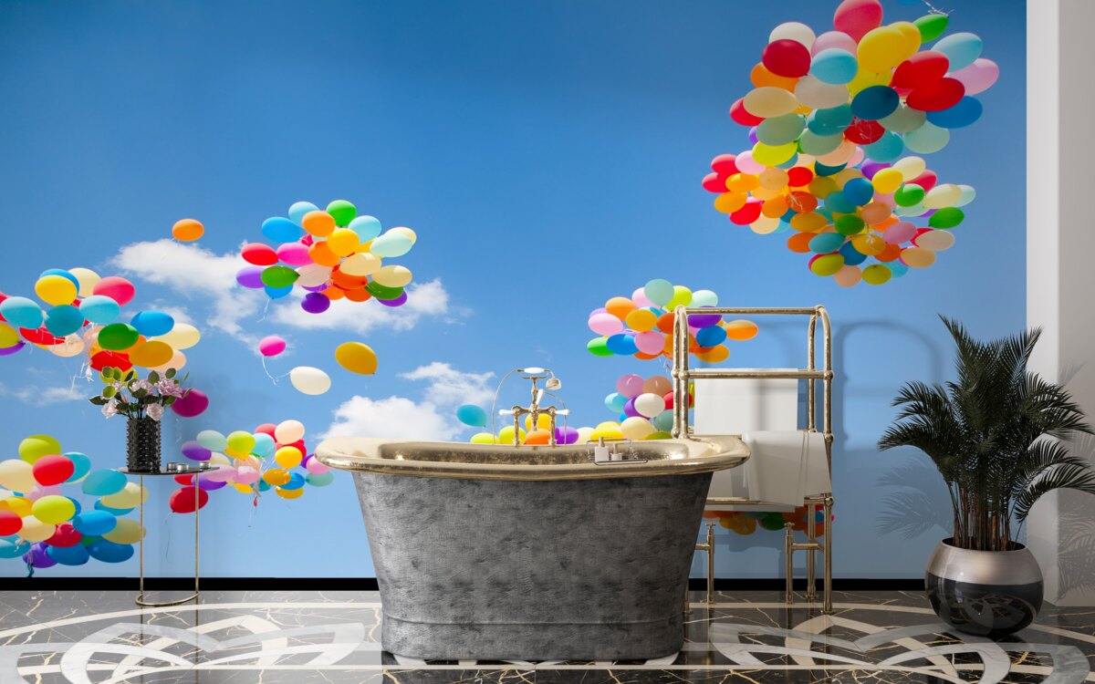 Fototapeta stovky farebnýchloptičiek krok do neba