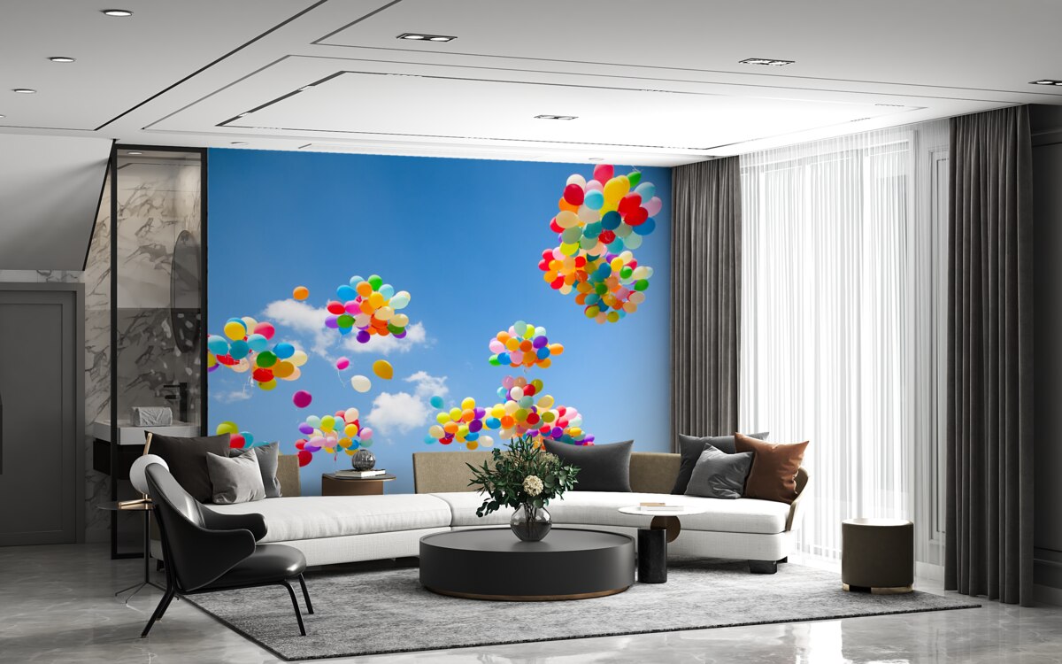 Fototapeta stovky farebnýchloptičiek krok do neba