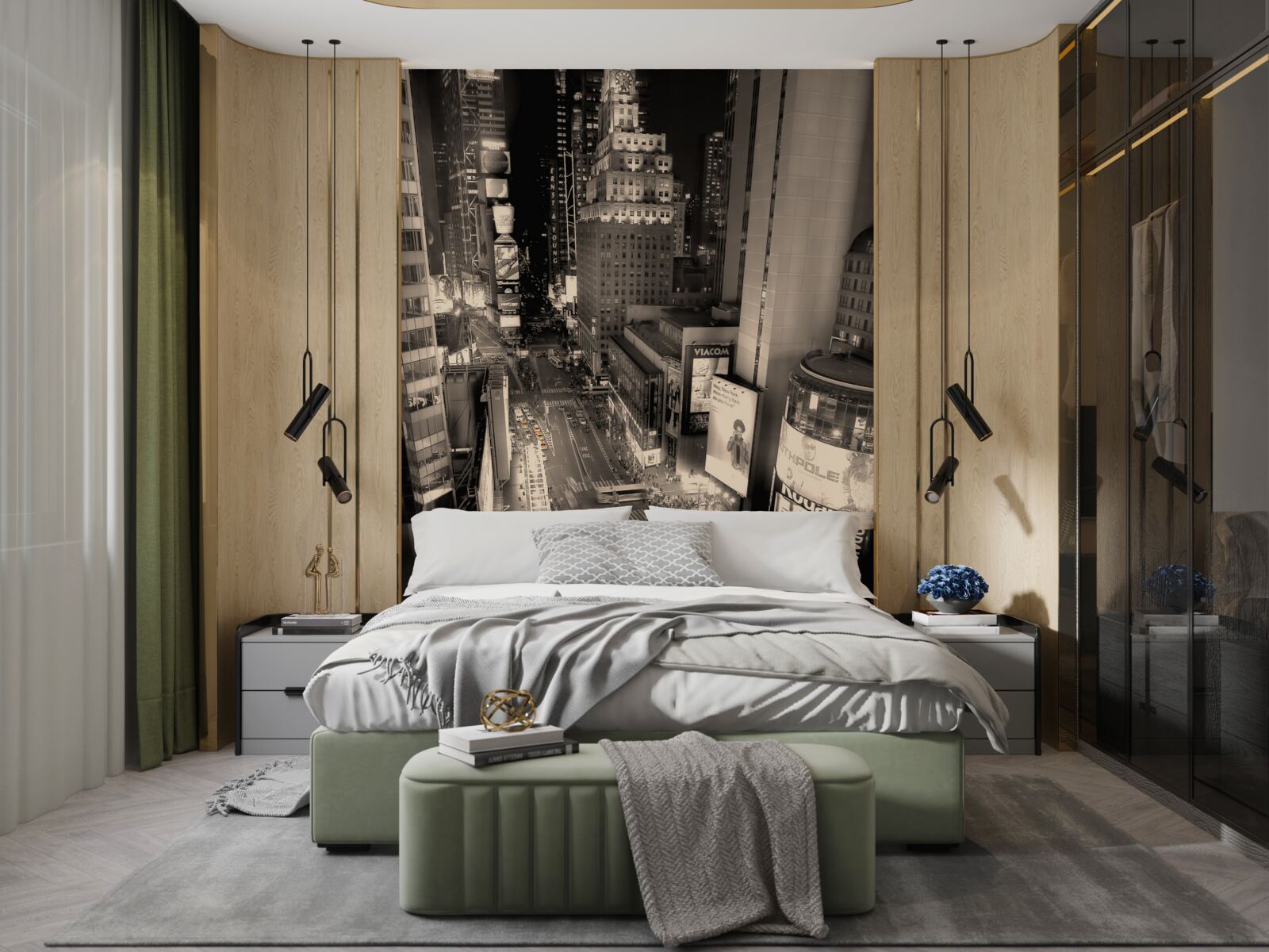 Fototapeta Žlté taxíky uviazli v šedej mestskej premávky