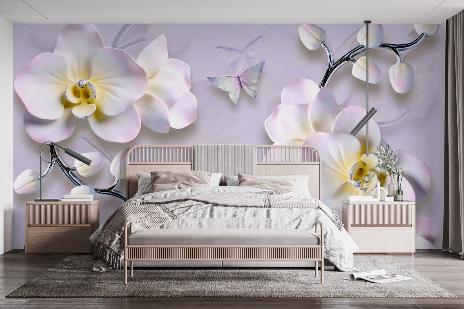 Fototapeta rozkvitnuté snehobiele kvety na konároch