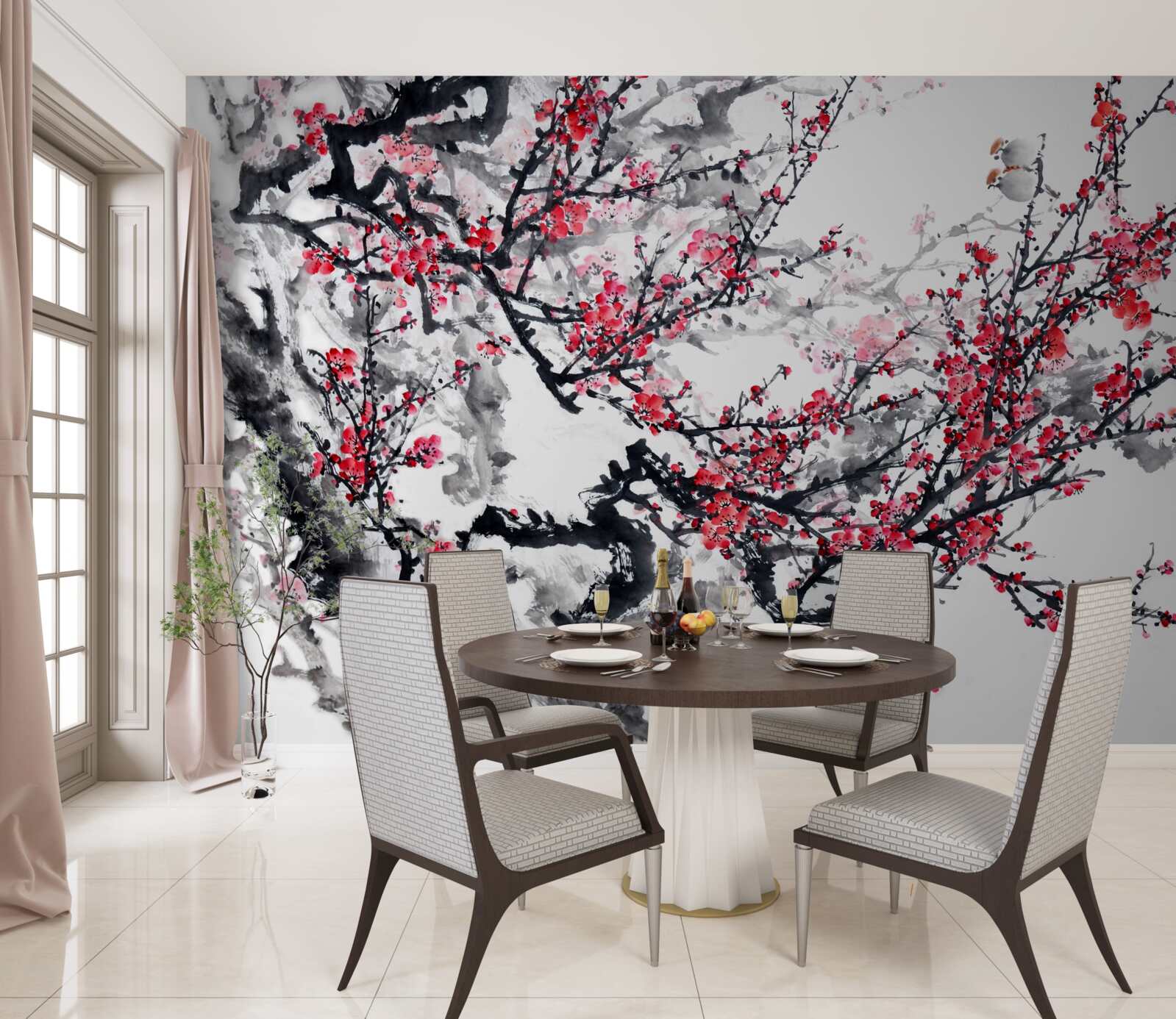 Fototapeta na strmom kvitnutí sakury