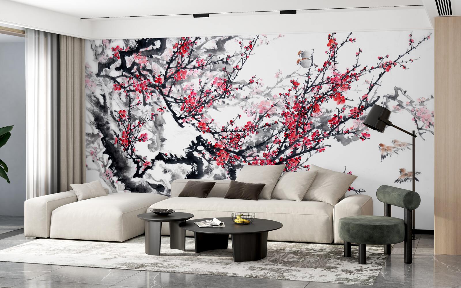 Fototapeta na strmom kvitnutí sakury