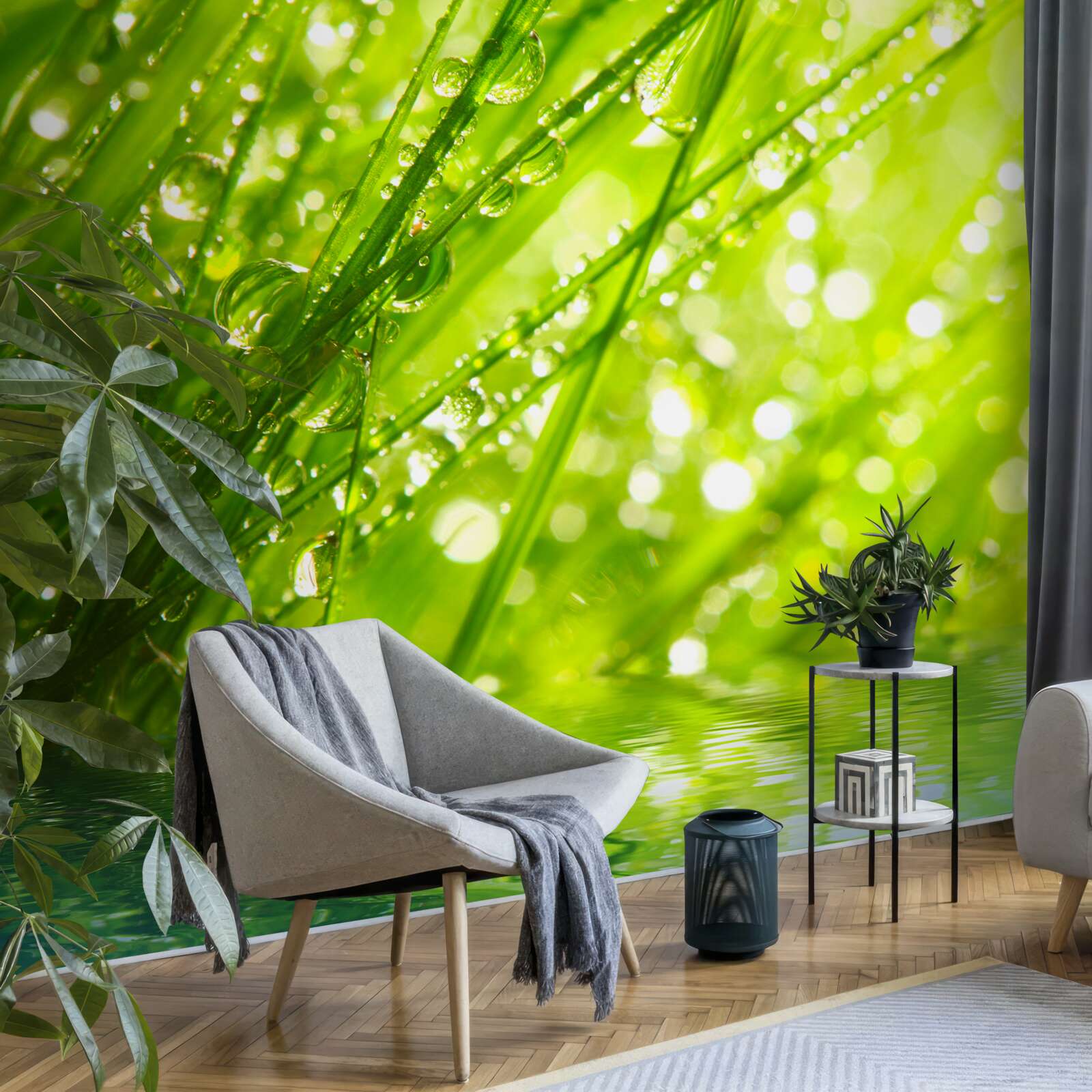 Fototapeta veľké kvapky rosy na podujatie v blízkosti vody