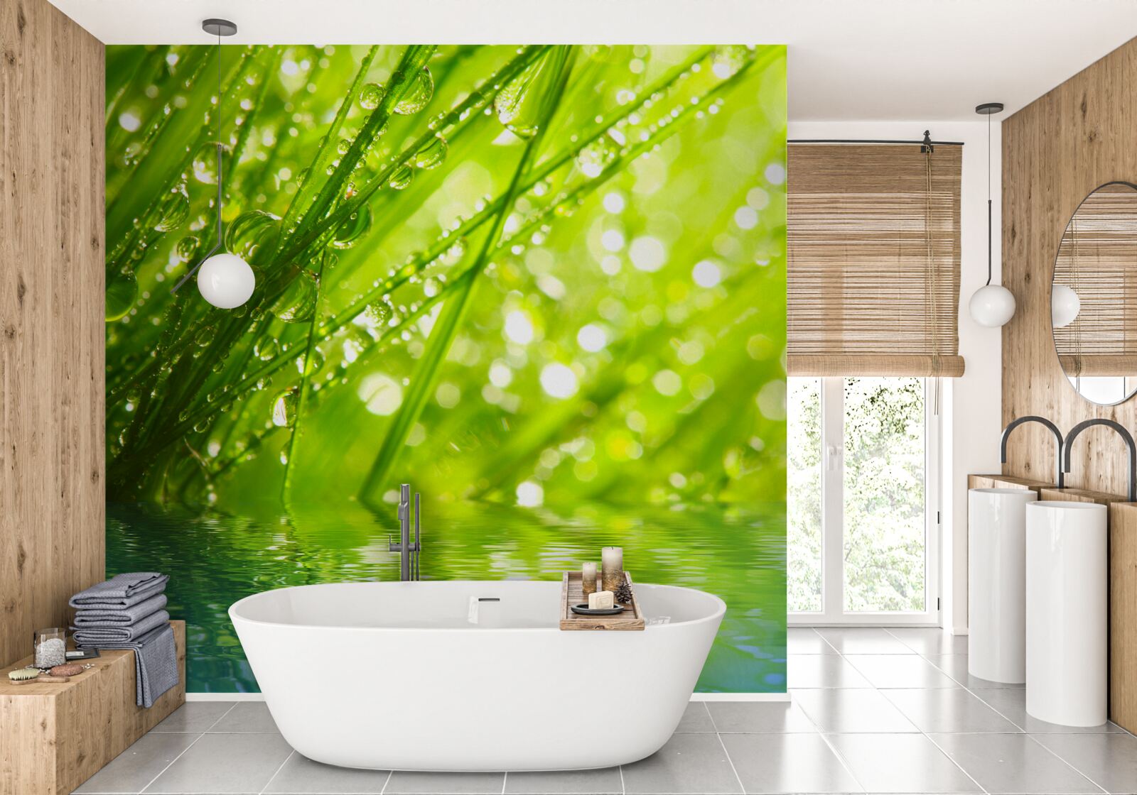 Fototapeta veľké kvapky rosy na podujatie v blízkosti vody