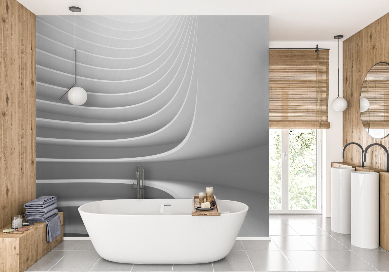 Fototapeta hladké vodorovné čiary s geometrickými vzormi