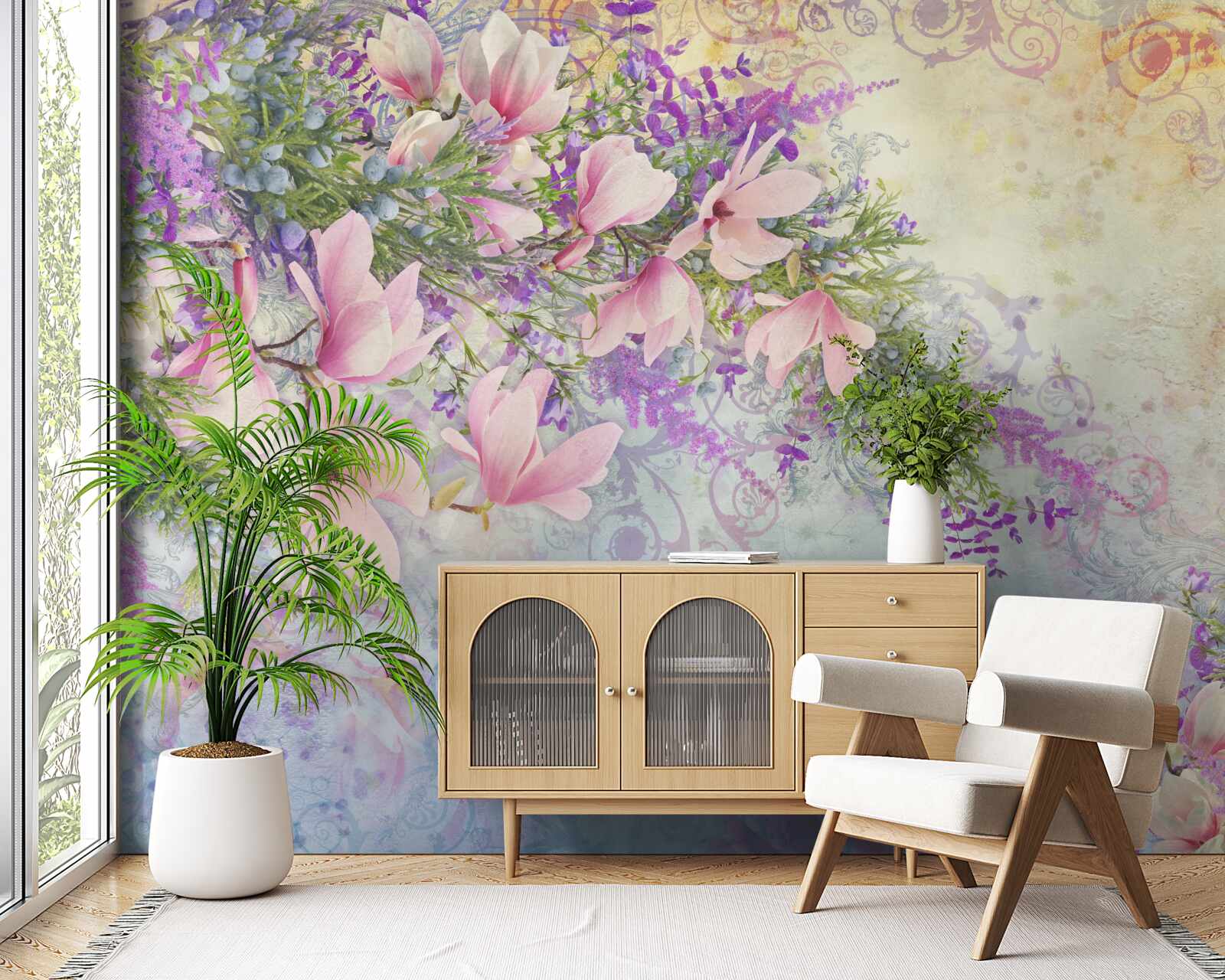 Fototapeta svetlé kvety žiaria na jemnom pozadí