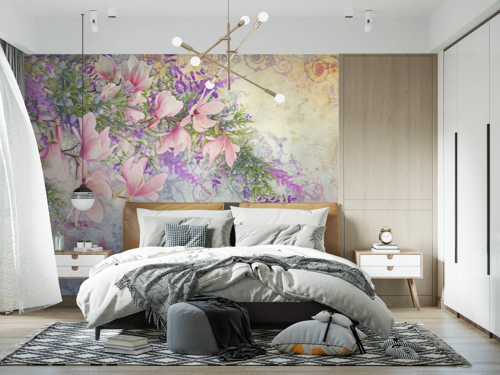 Fototapeta svetlé kvety žiaria na jemnom pozadí