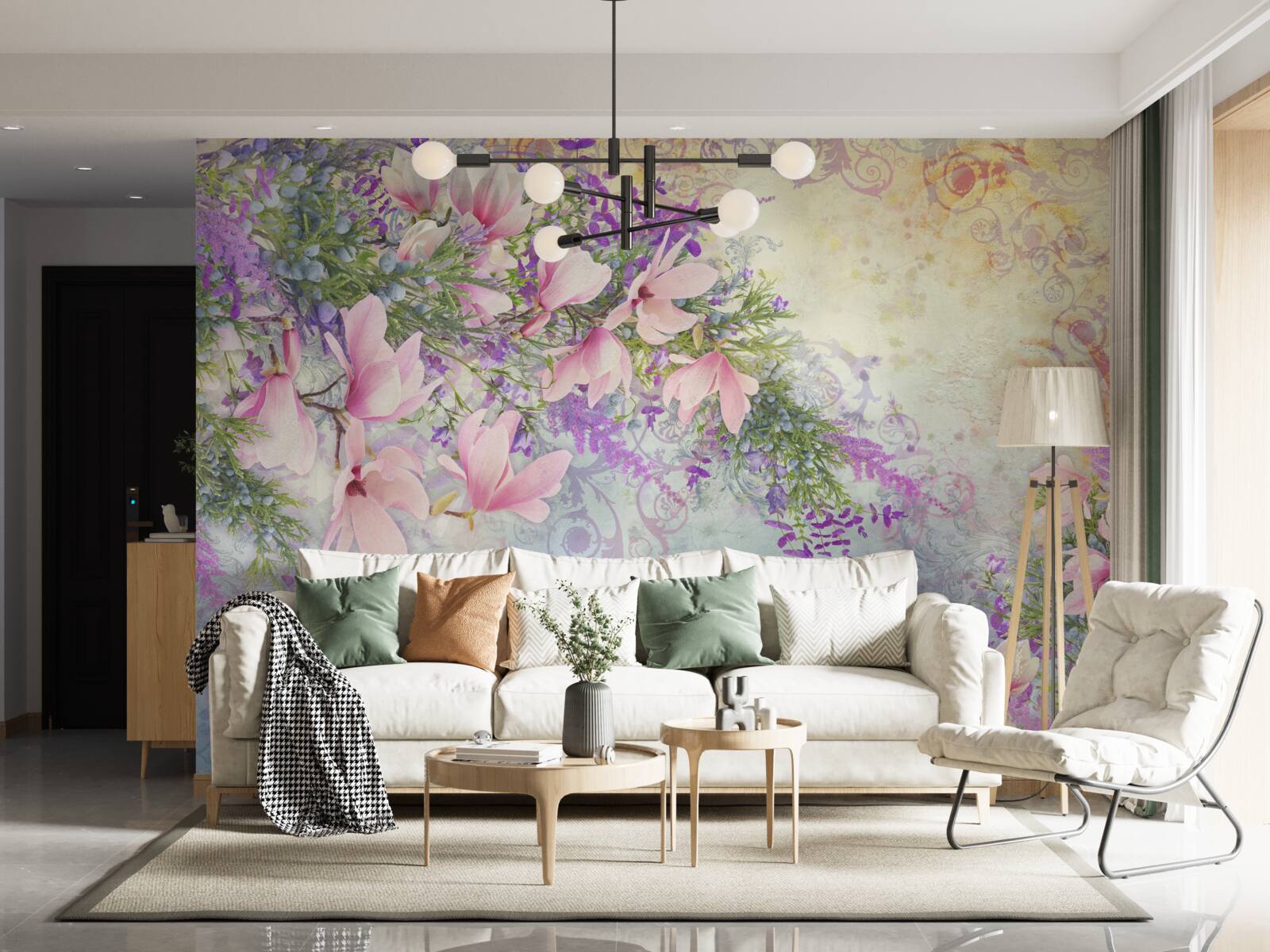 Fototapeta svetlé kvety žiaria na jemnom pozadí