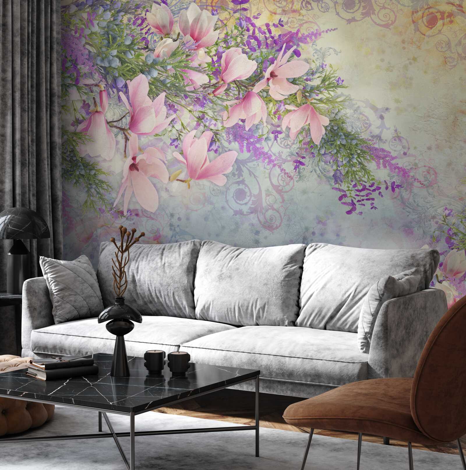 Fototapeta svetlé kvety žiaria na jemnom pozadí