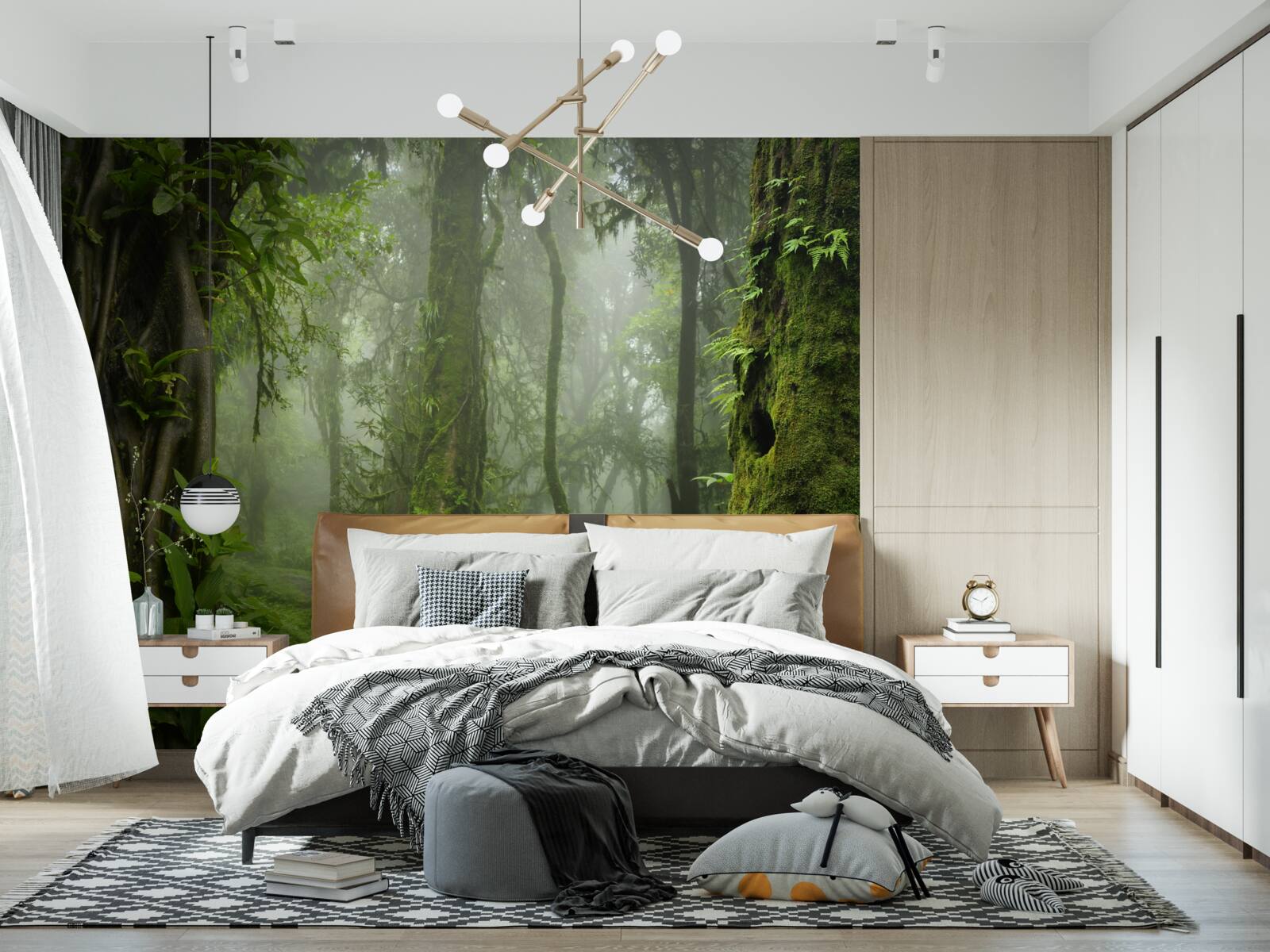 Fototapeta silné dažde v starom lese