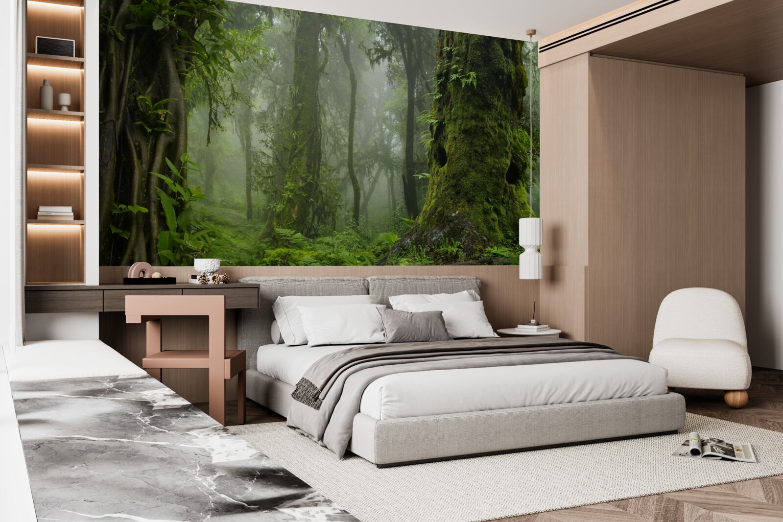 Fototapeta silné dažde v starom lese