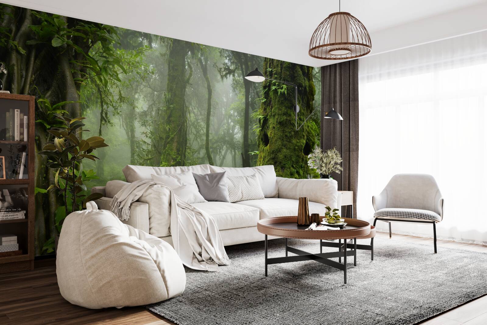 Fototapeta silné dažde v starom lese