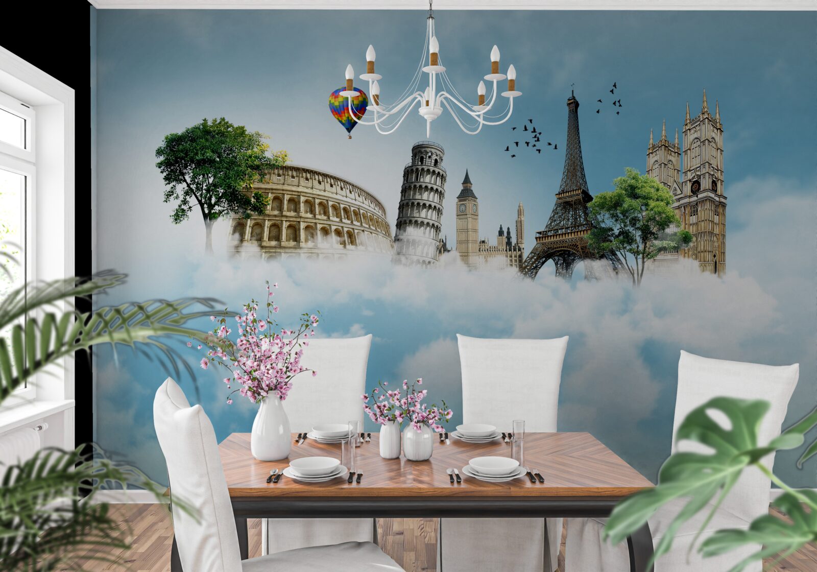 Fototapeta dominanty európskych miest na oblohe