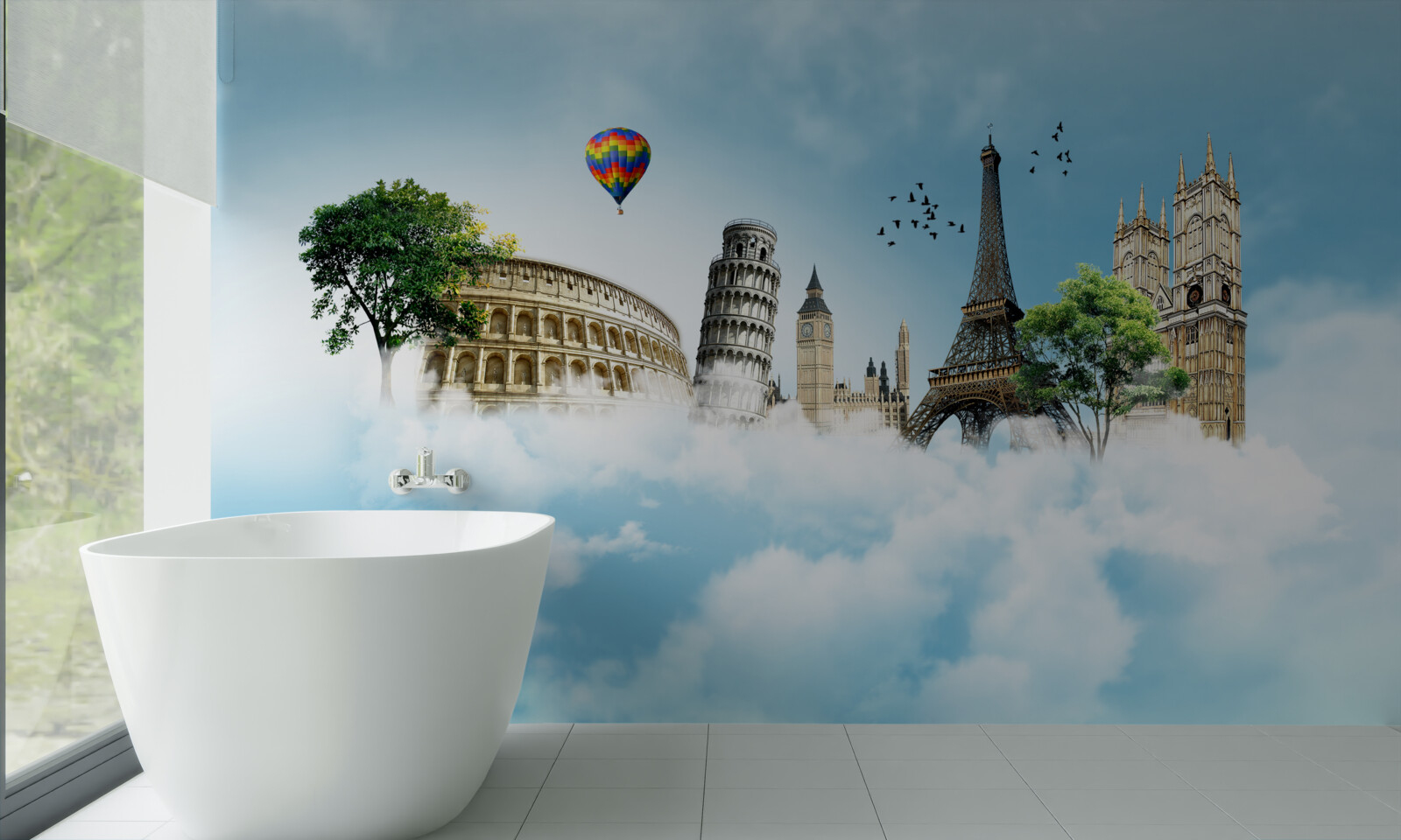 Fototapeta dominanty európskych miest na oblohe