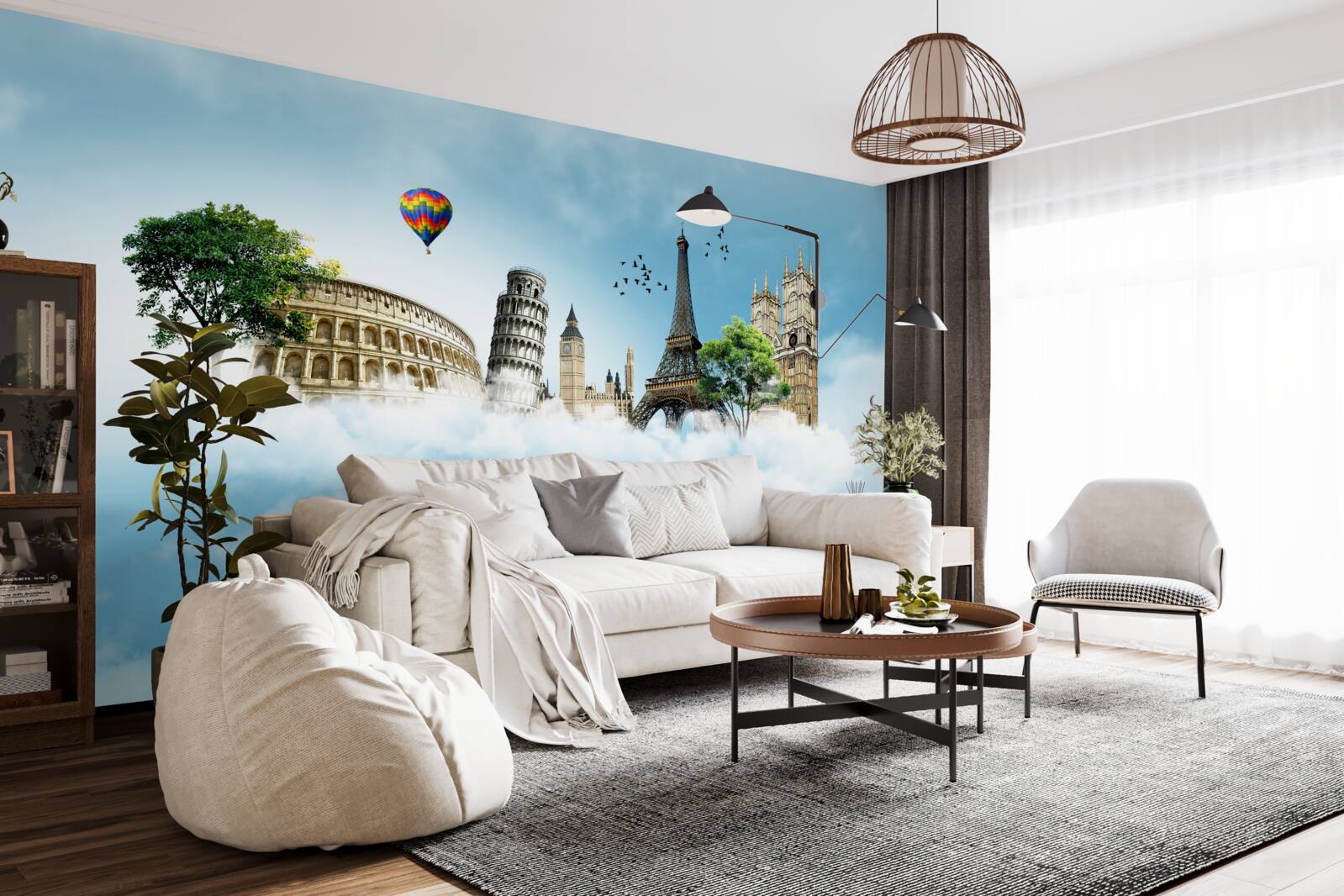 Fototapeta dominanty európskych miest na oblohe