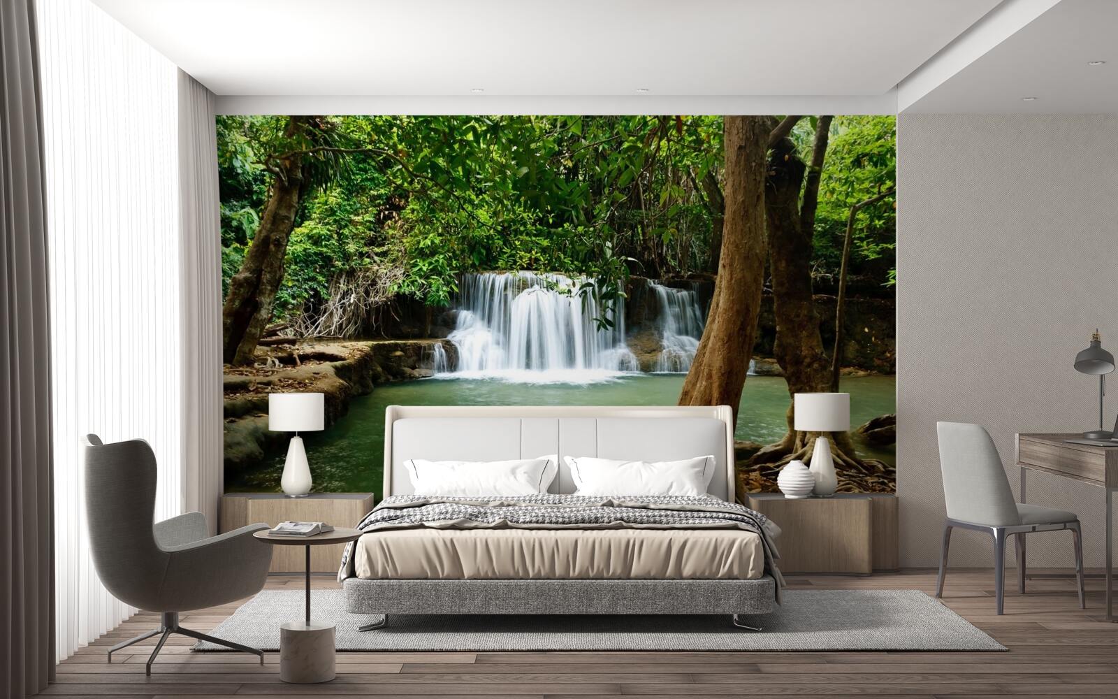 Fototapeta vodopád v starom lese