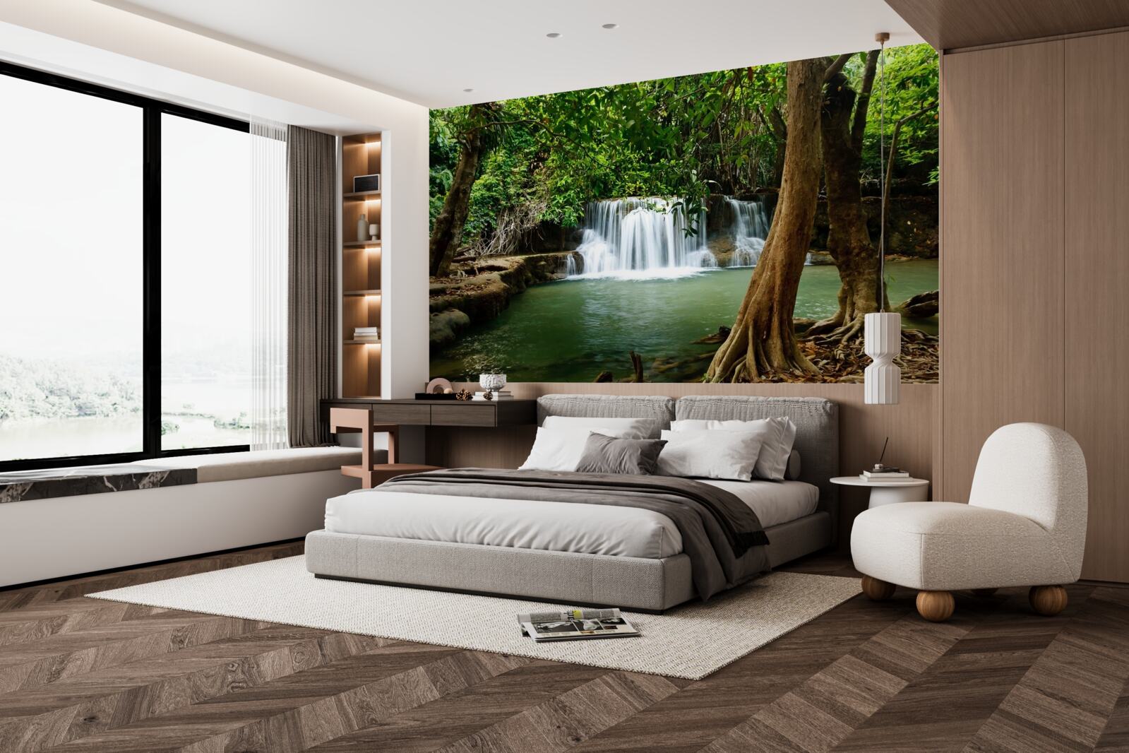 Fototapeta vodopád v starom lese