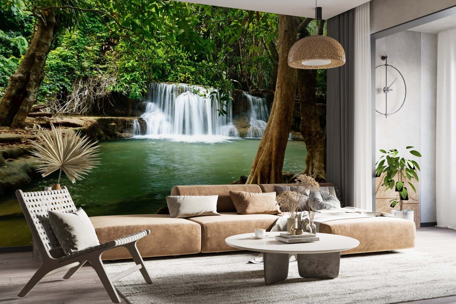 Fototapeta vodopád v starom lese