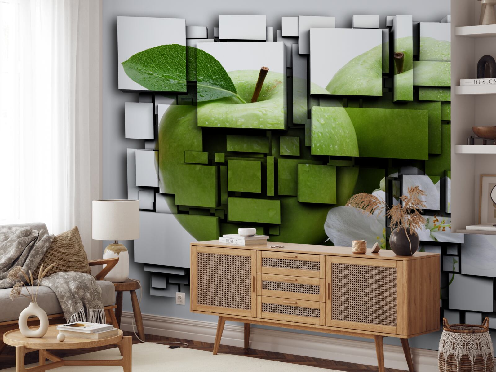 Fototapeta vytváranie obdĺžnikov s obázkom zeleného jablka