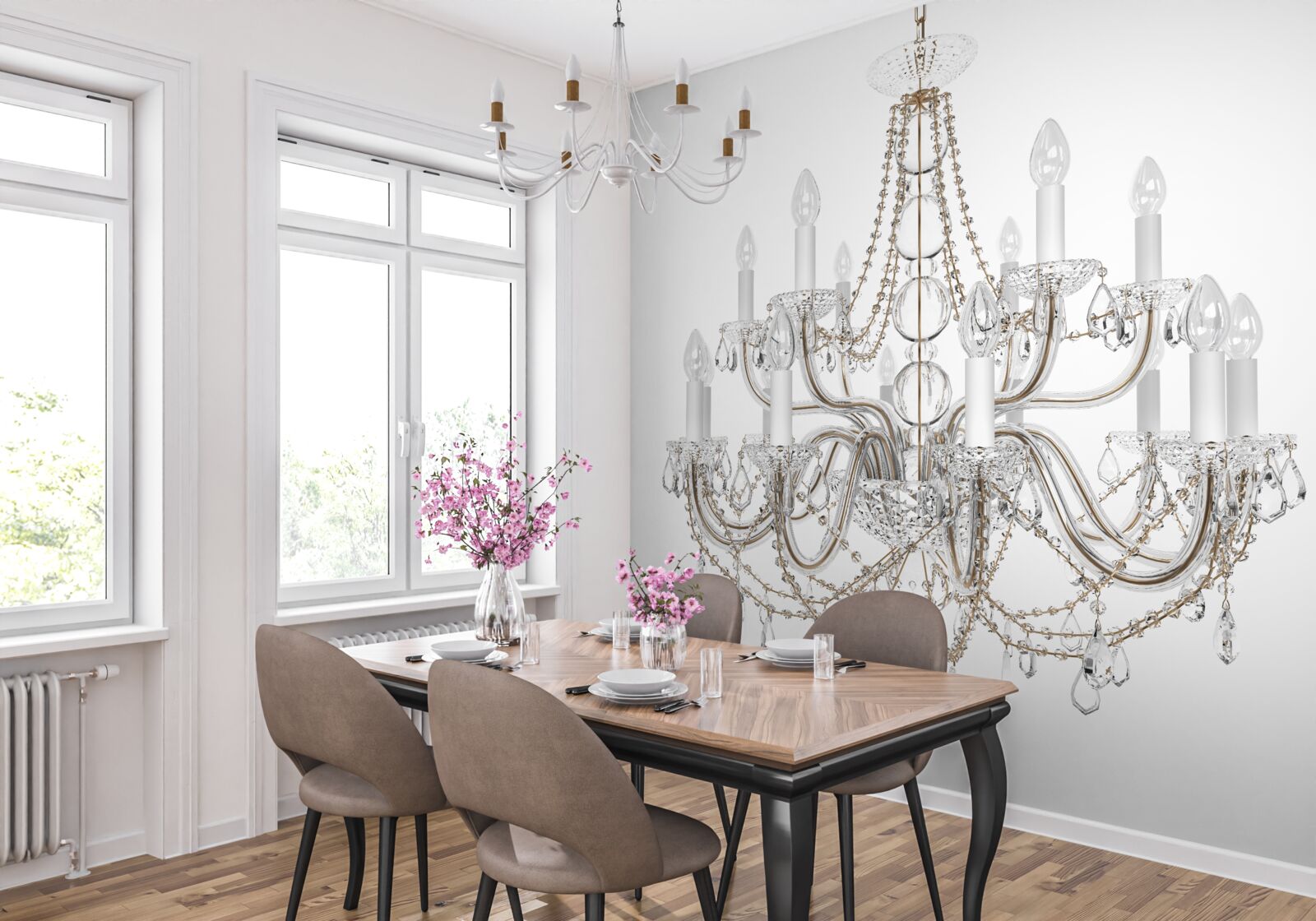 Fototapeta elegantný vintage lesk tak svietnikom