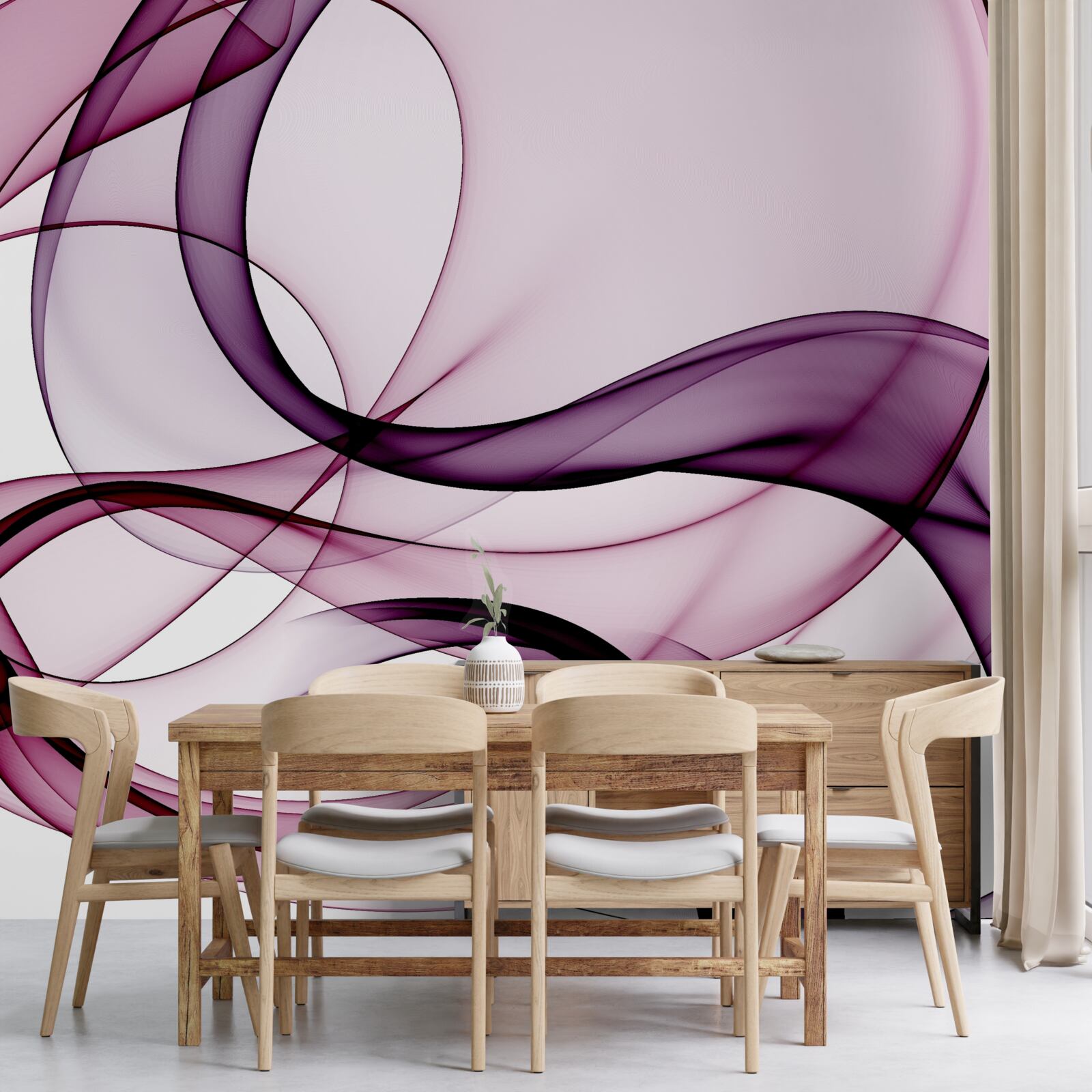 Fototapeta tmavé, rozmazané čiary na jemnom, svetlom hodvábu