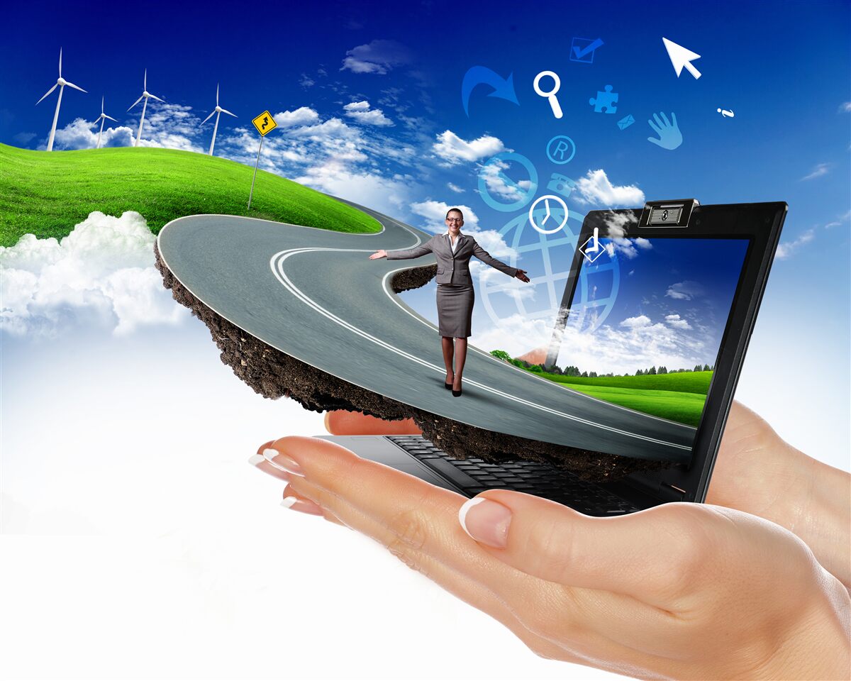 Fototapeta na oblohe je drahá abstrakcia s chodiacim dievčaťom