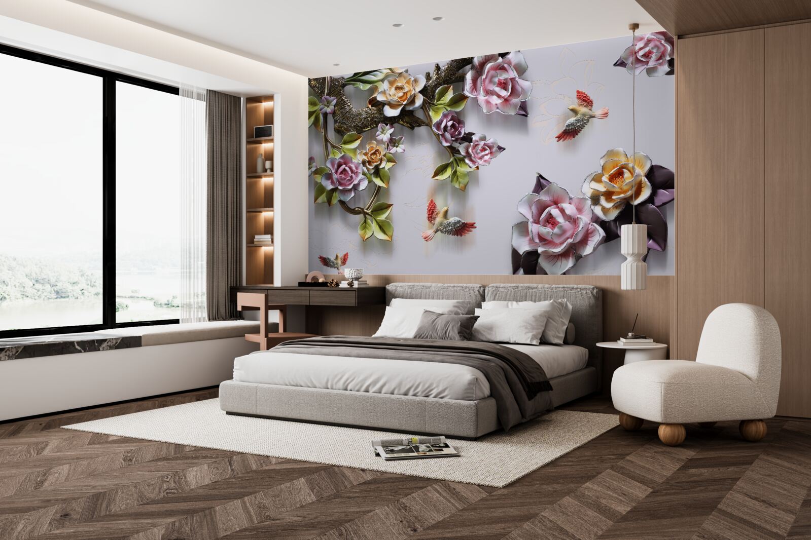 Fototapeta vtáky majú radi nektár kvitnúcich rastlín