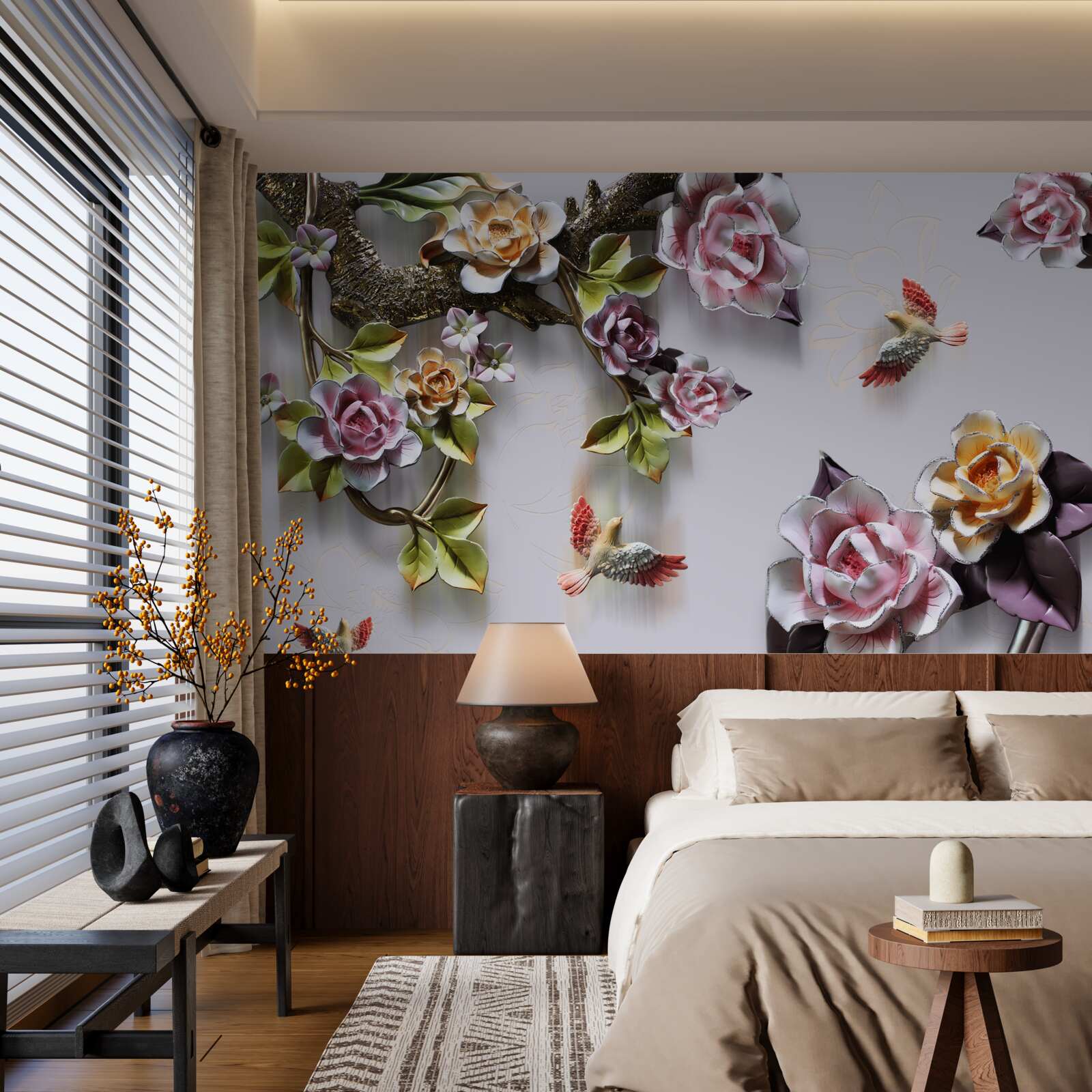 Fototapeta vtáky majú radi nektár kvitnúcich rastlín