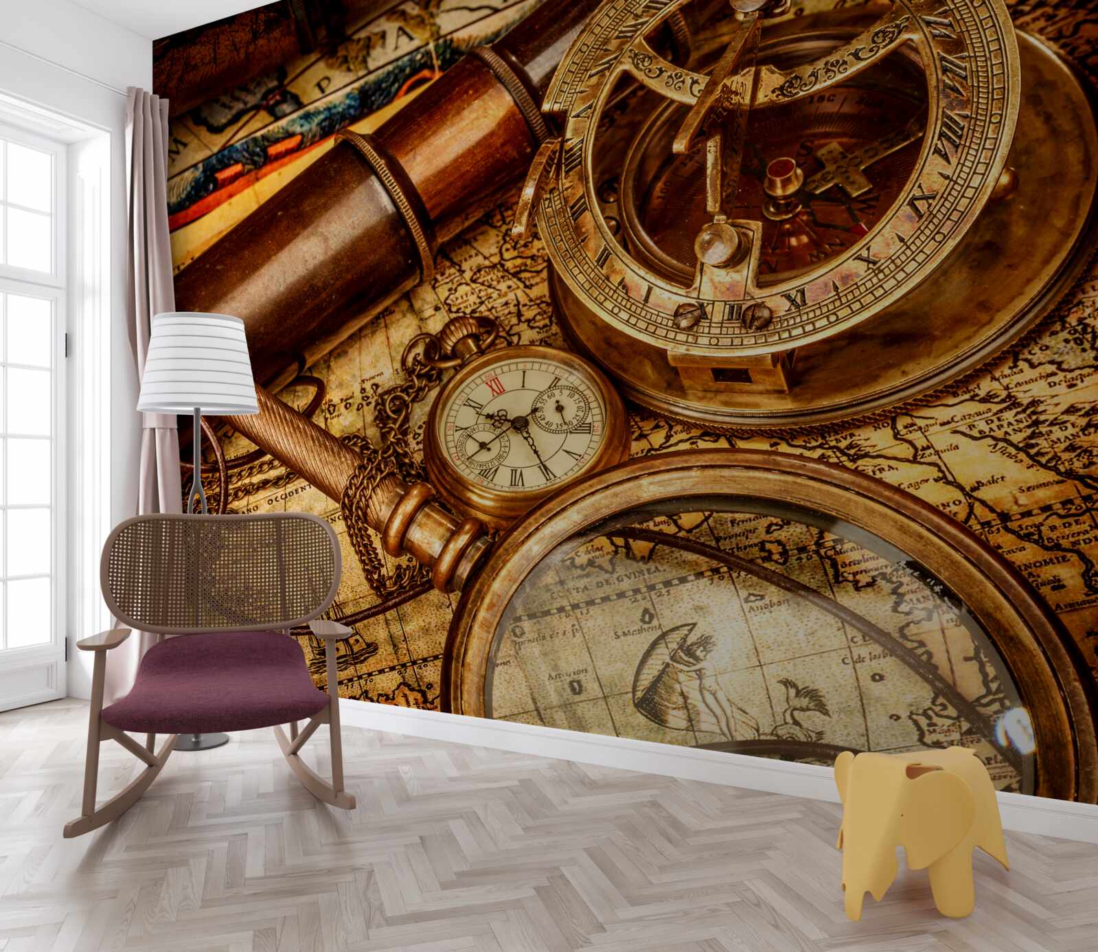 Fototapeta navigačné zariadenia, ako je kompas a iné navigačné položky