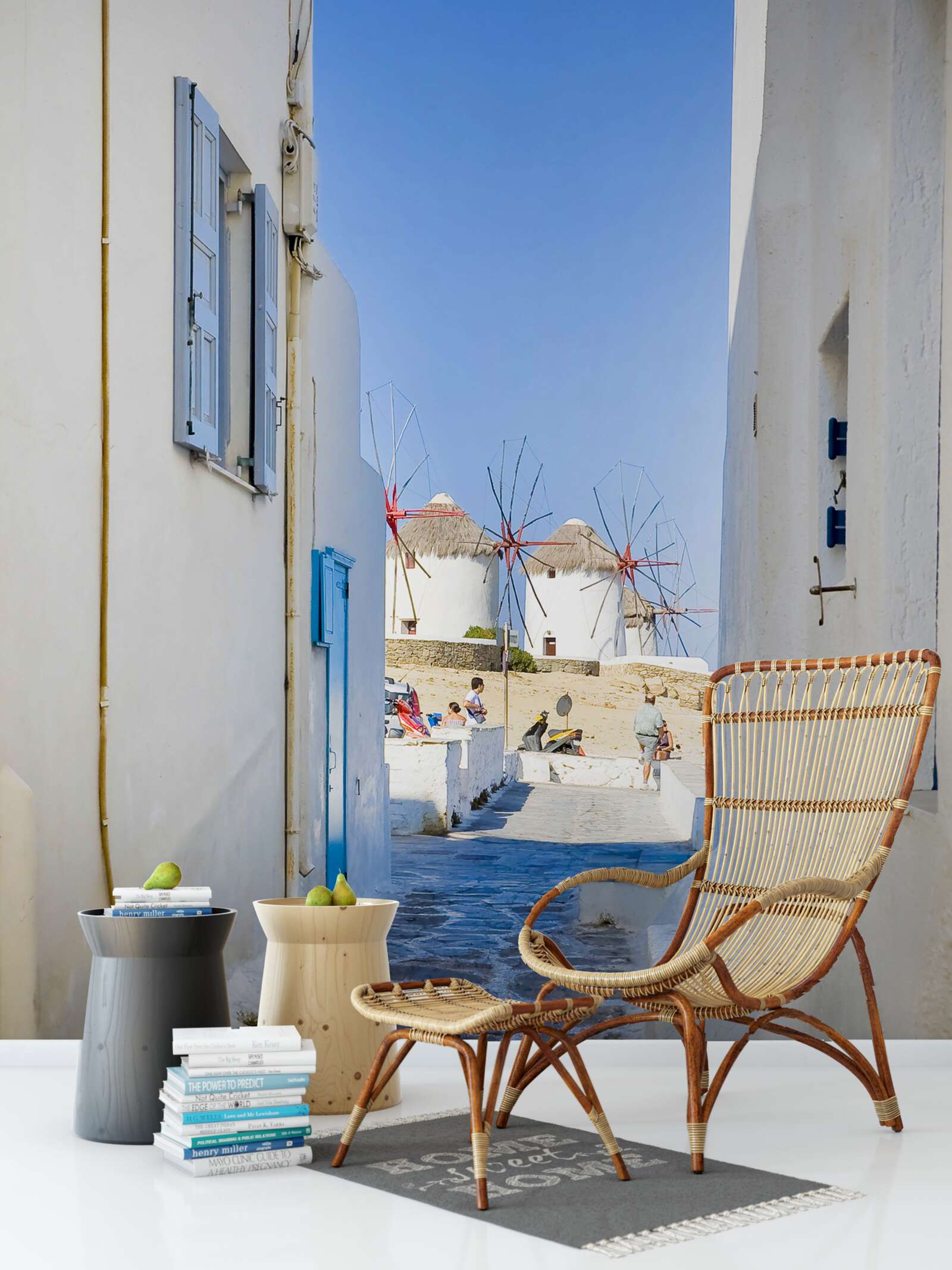 Fototapeta starú ulicu lemujú biele domy