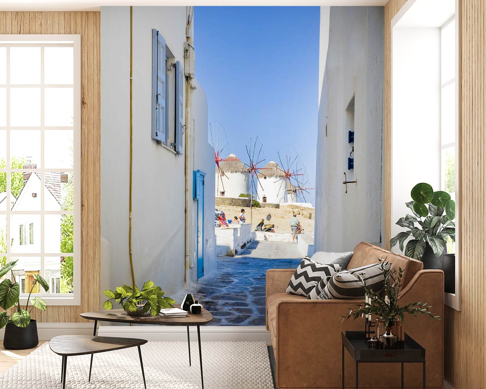 Fototapeta starú ulicu lemujú biele domy