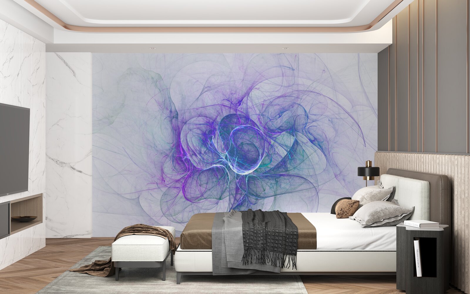 Fototapeta nervózne bunky v abstrakcii na bielom pozadí