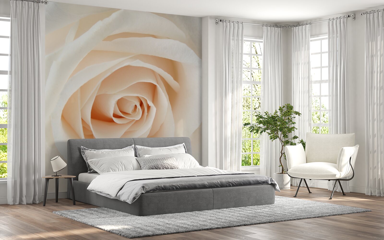 Fototapeta Krámová ruža semnými okvetnými lístkami v celej svojej kráse