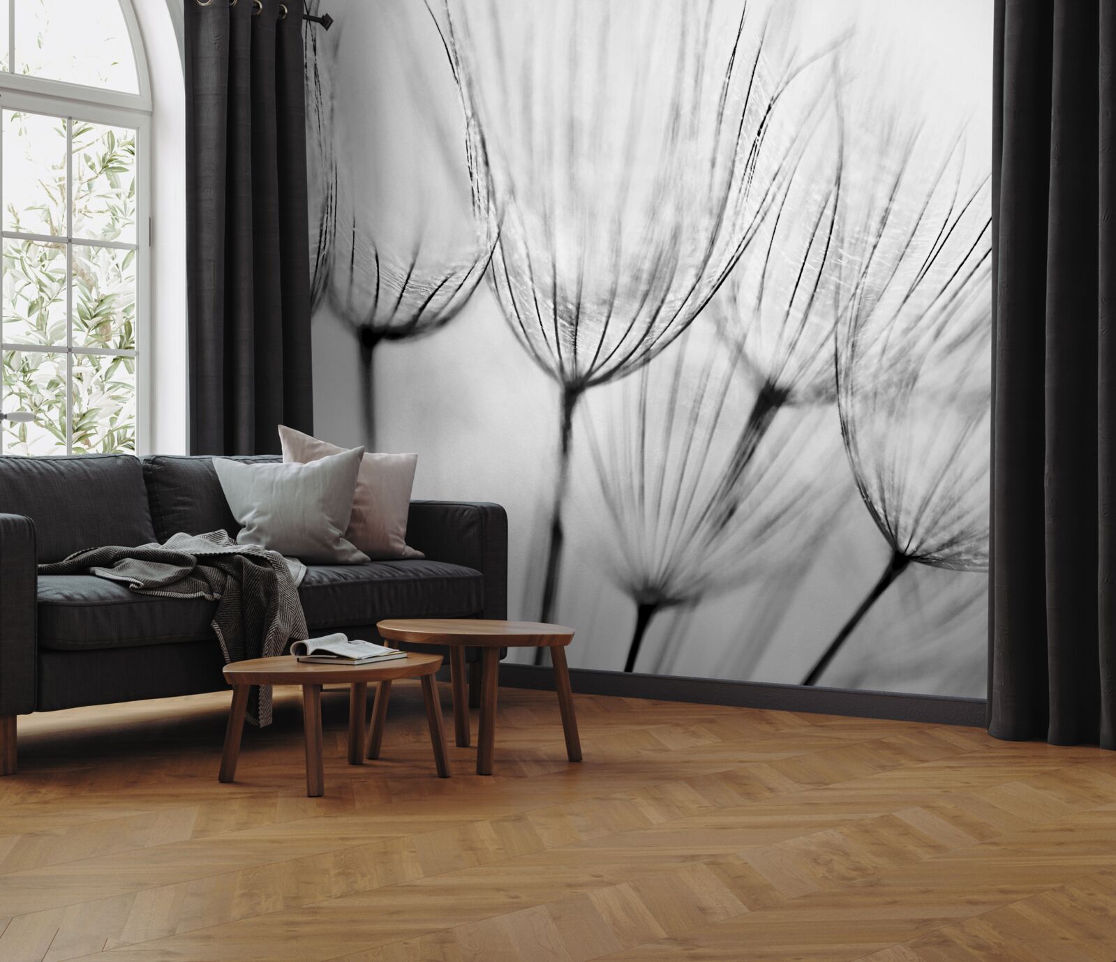 Fototapeta biele púpavy s otvorenými púčikmi