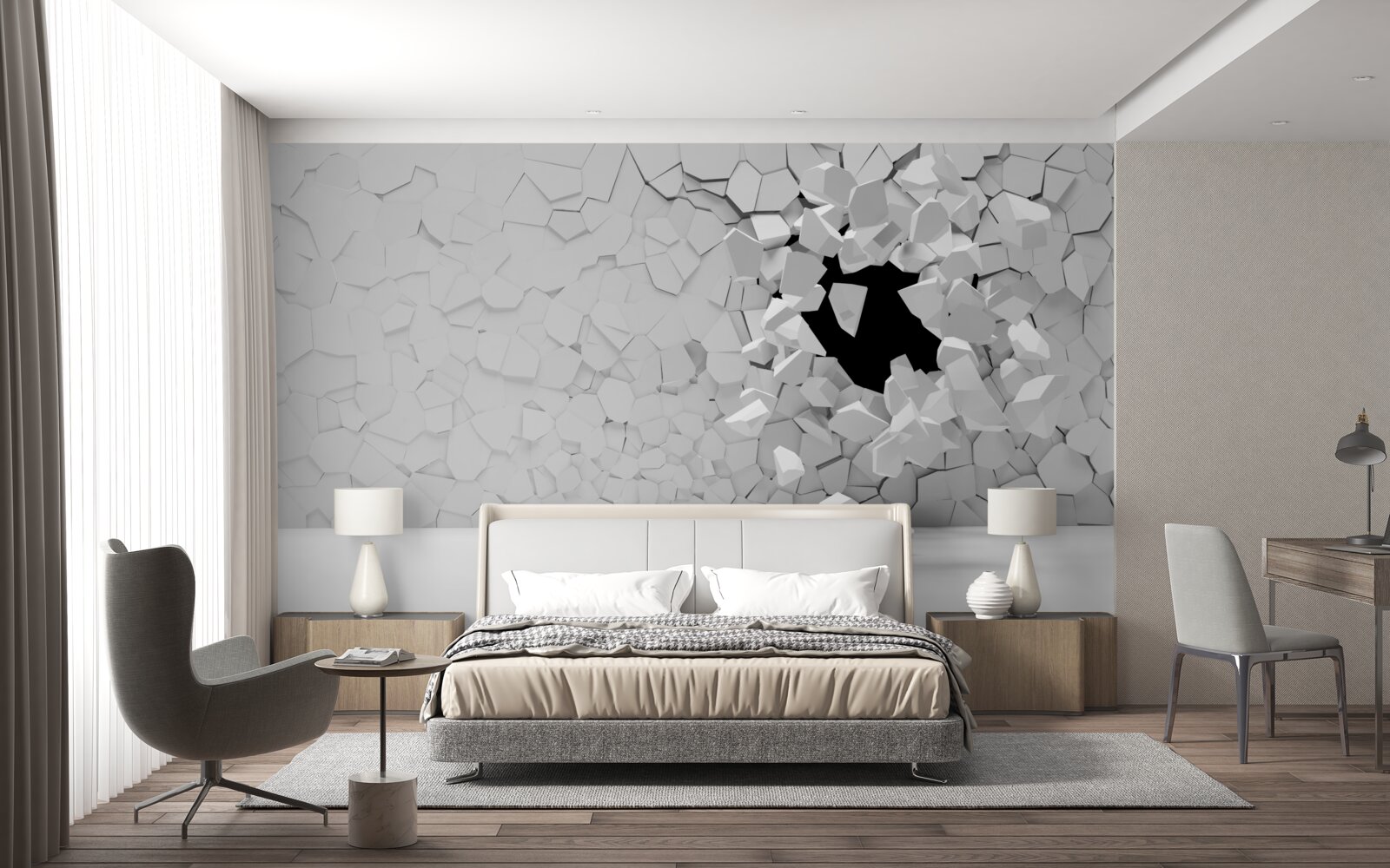 Fototapeta poškodený sivý kamenný múr