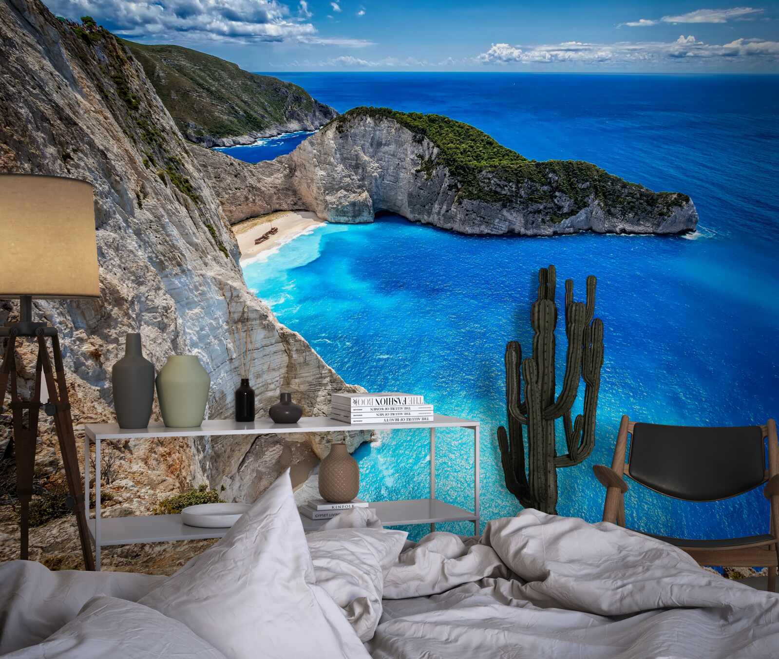 Fototapeta snehobiele pláže a tyrkysové vody na úpätí hôr