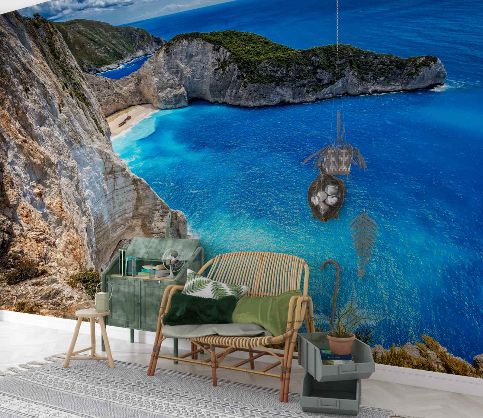 Fototapeta snehobiele pláže a tyrkysové vody na úpätí hôr