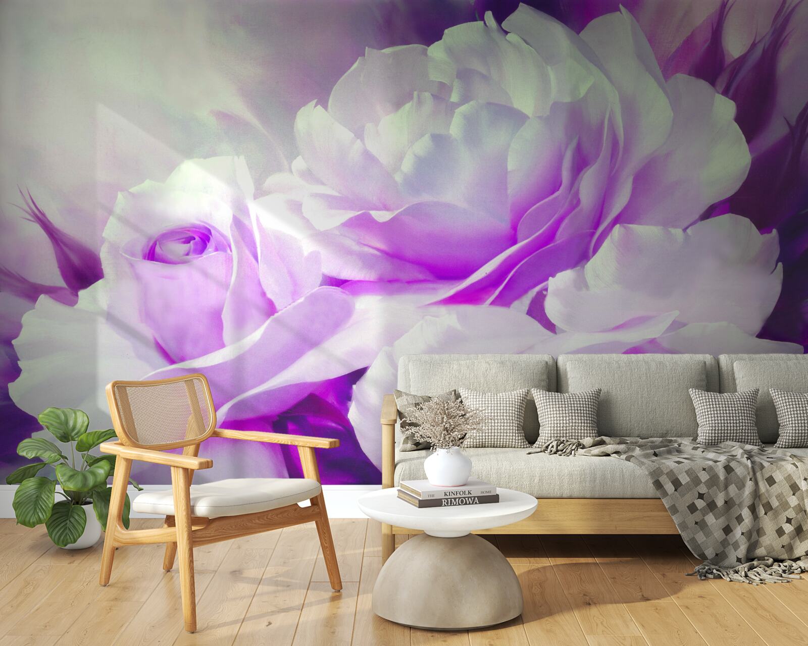 Fototapeta kvety sú biele s vláknitými tónmi a iskrami