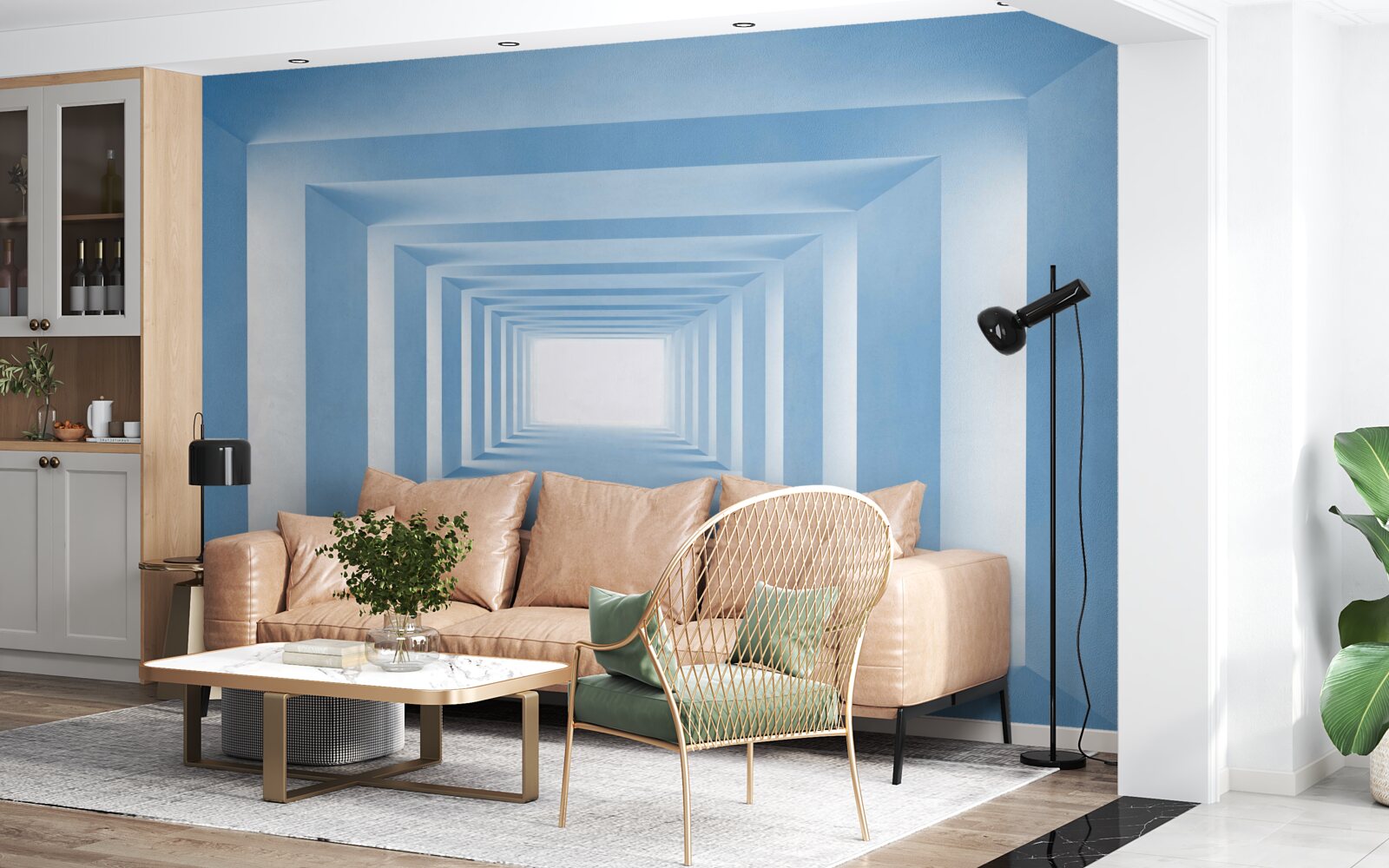 Fototapeta nekonečne ustupujúce pravouhlé oblúkové konštrukcie