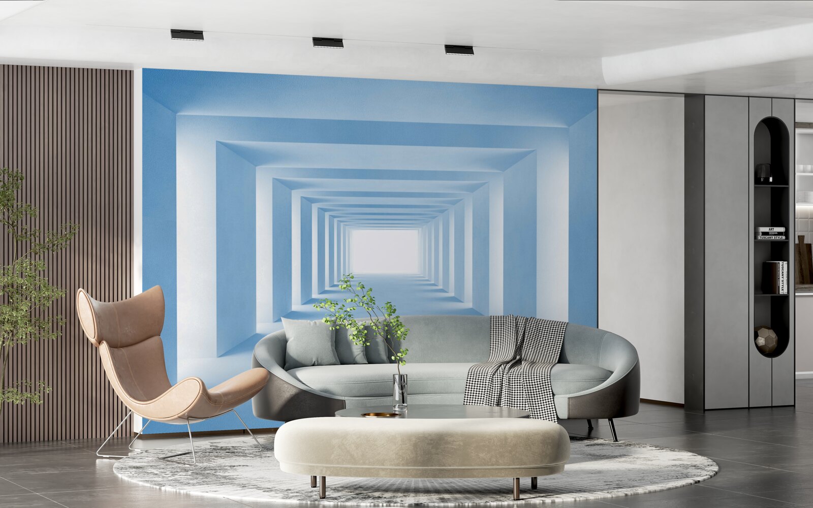 Fototapeta nekonečne ustupujúce pravouhlé oblúkové konštrukcie