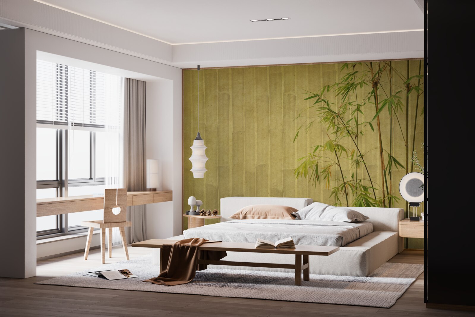 Fototapeta apikálne vetvy tropických rastlín sú umestnené na zvislej doskke