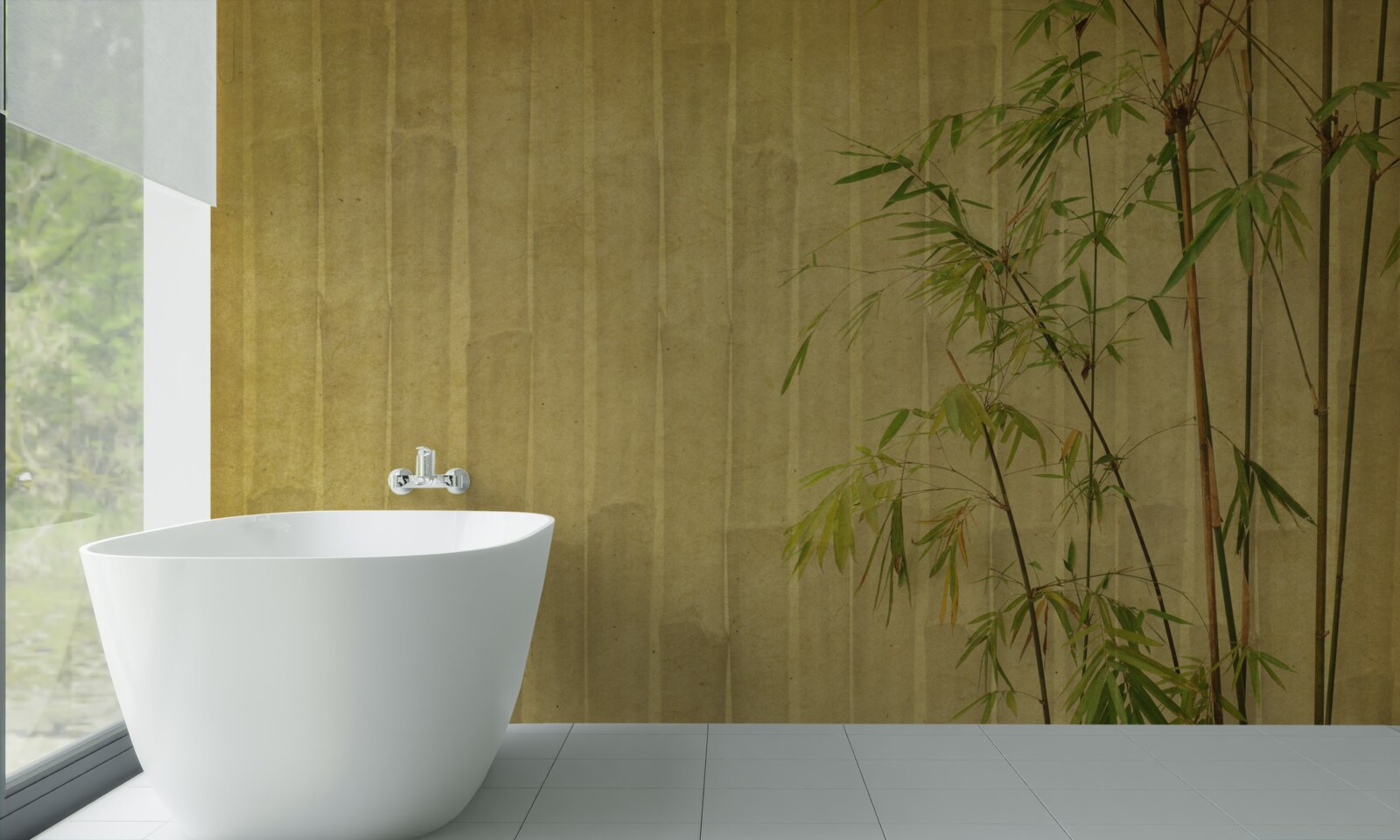 Fototapeta apikálne vetvy tropických rastlín sú umestnené na zvislej doskke