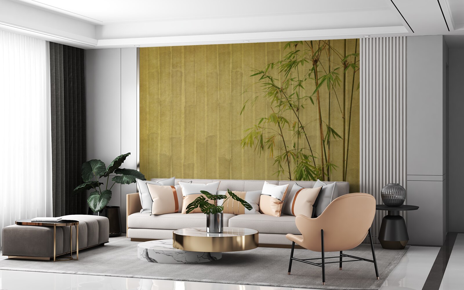 Fototapeta apikálne vetvy tropických rastlín sú umestnené na zvislej doskke