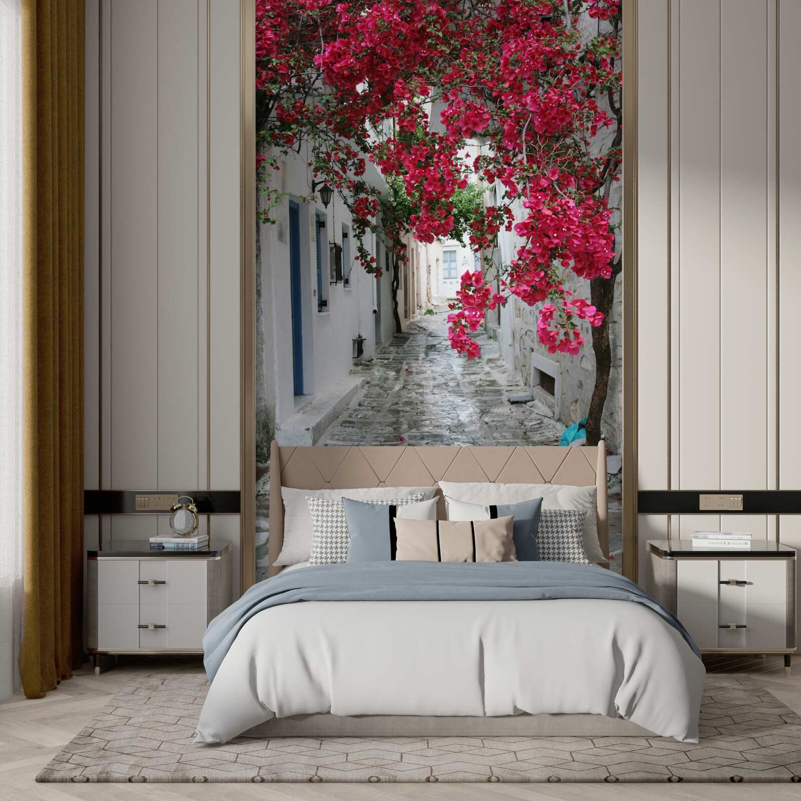 Fototapeta nad ulicami stenami visia bujné kríky