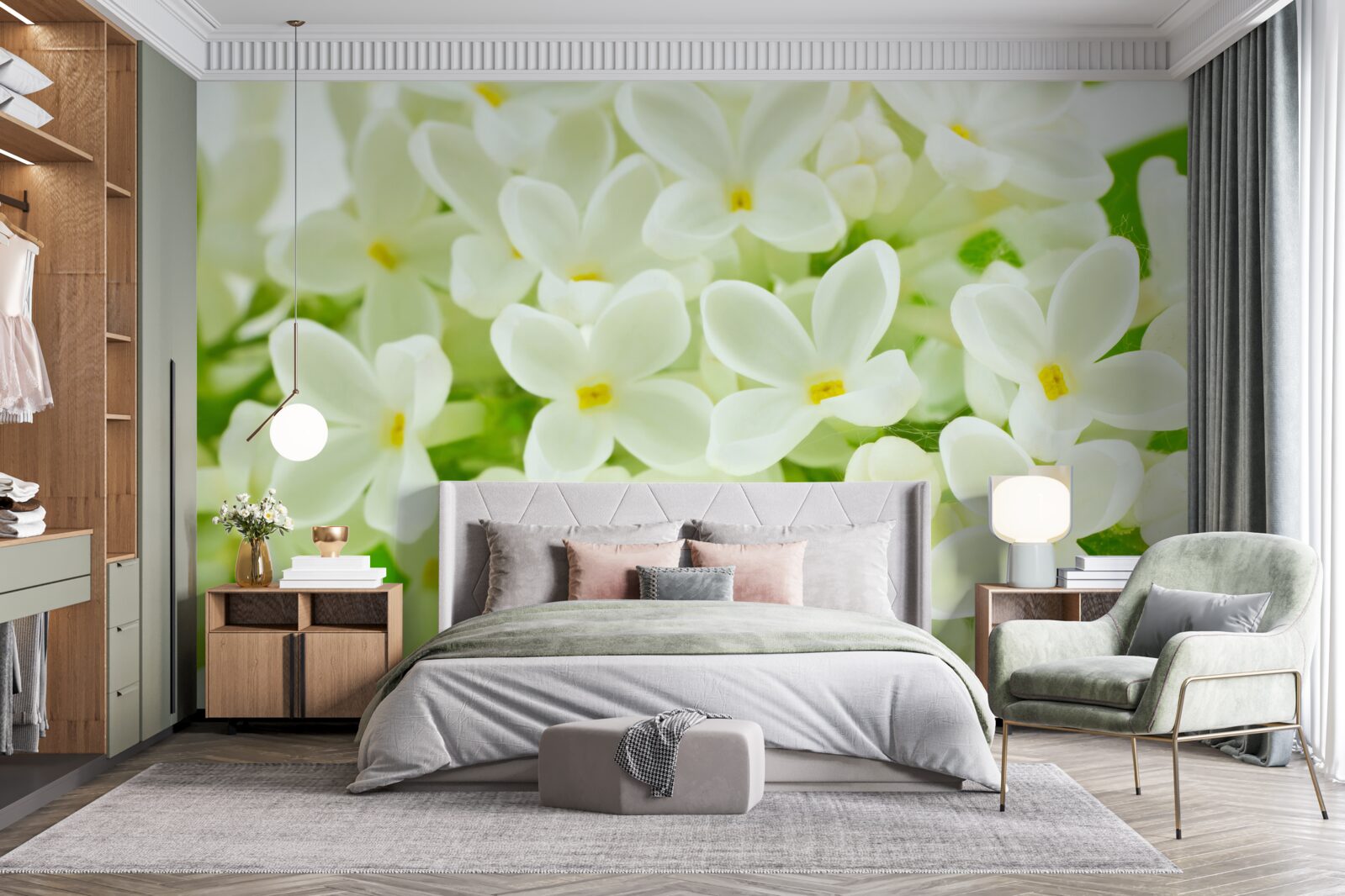 Fototapeta snehobiele kvety štedré pokrytie strom