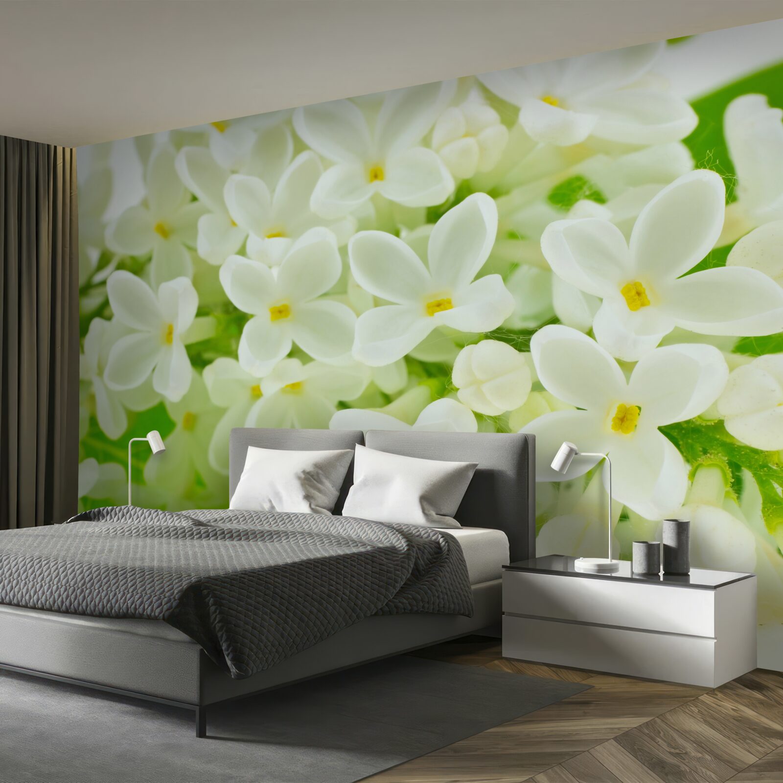 Fototapeta snehobiele kvety štedré pokrytie strom