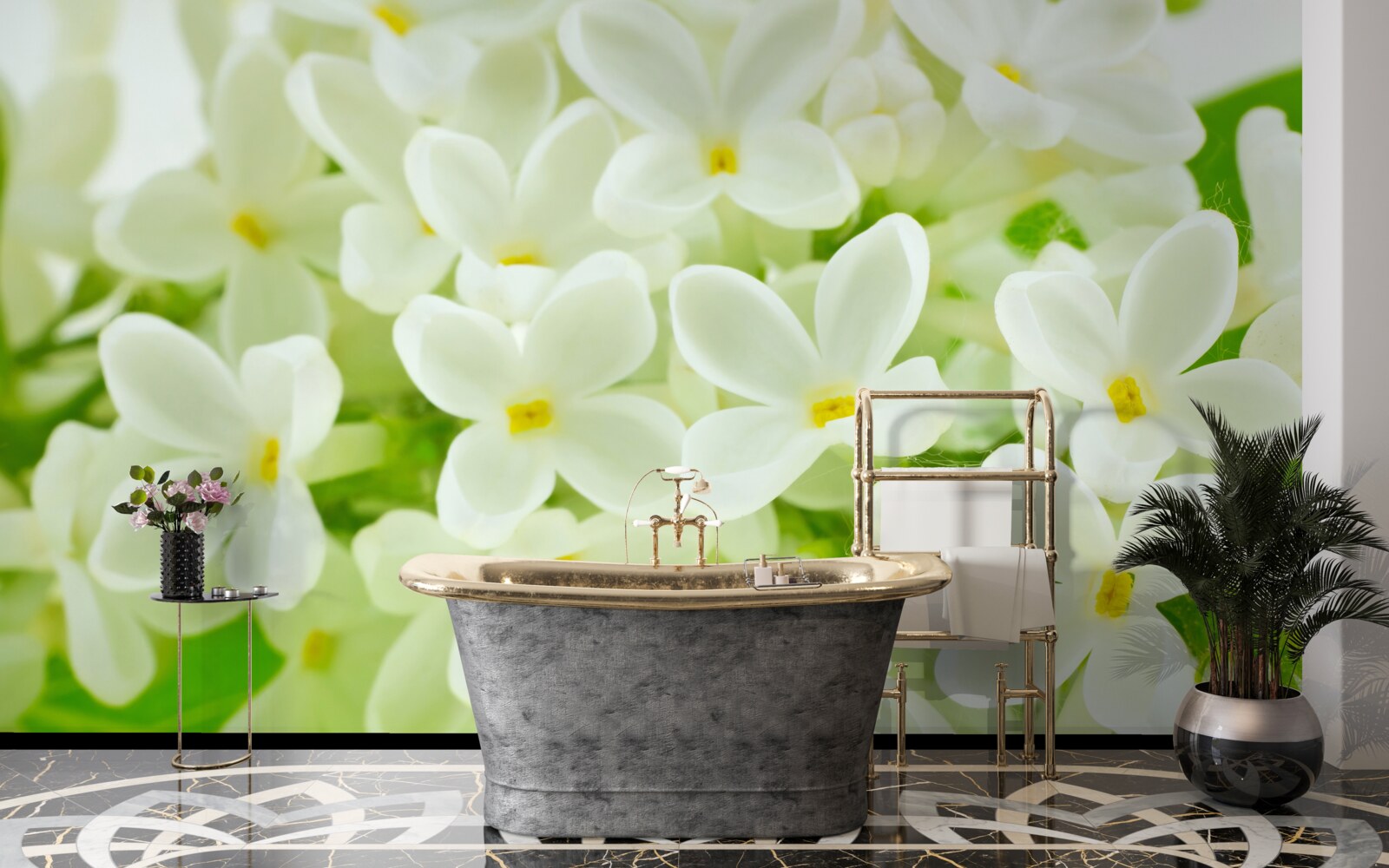 Fototapeta snehobiele kvety štedré pokrytie strom