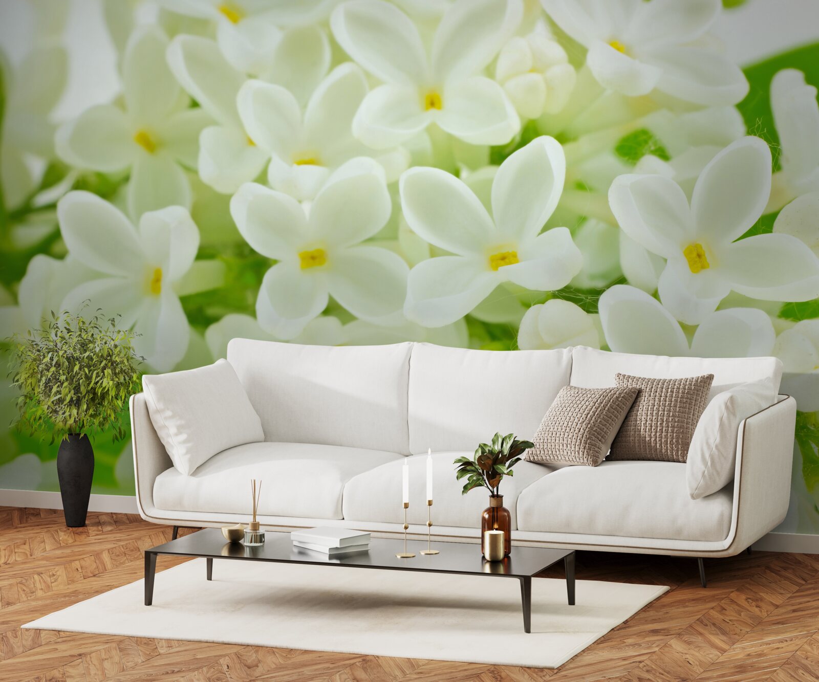 Fototapeta snehobiele kvety štedré pokrytie strom