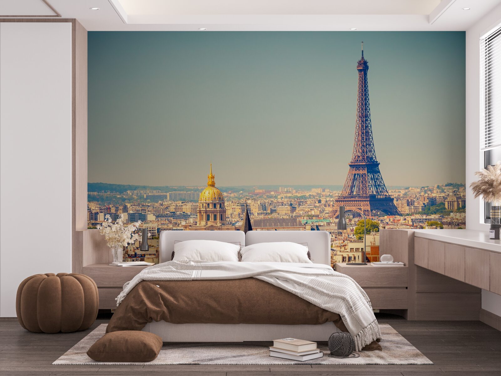 Fototapeta Eiffelova veža sa týči nad obrovským mestom