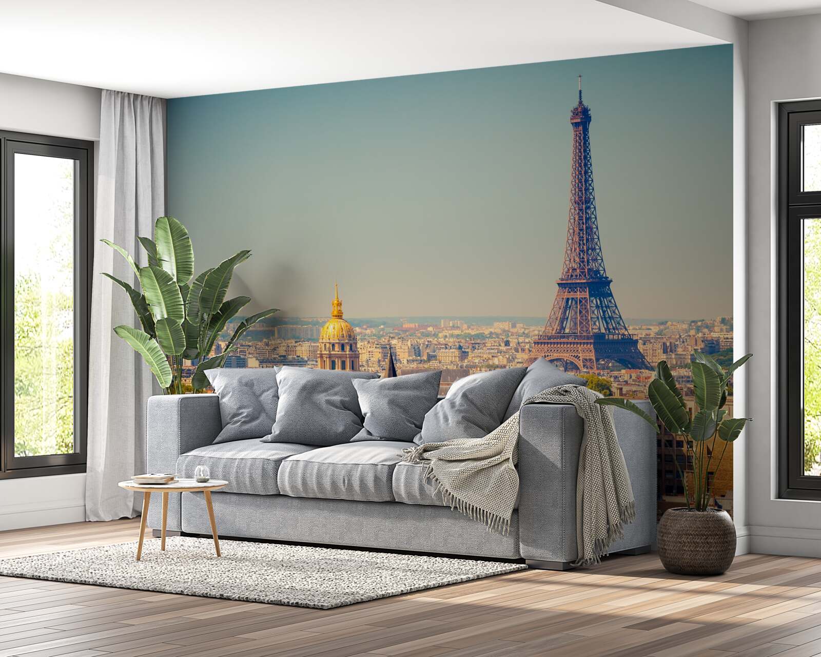 Fototapeta Eiffelova veža sa týči nad obrovským mestom